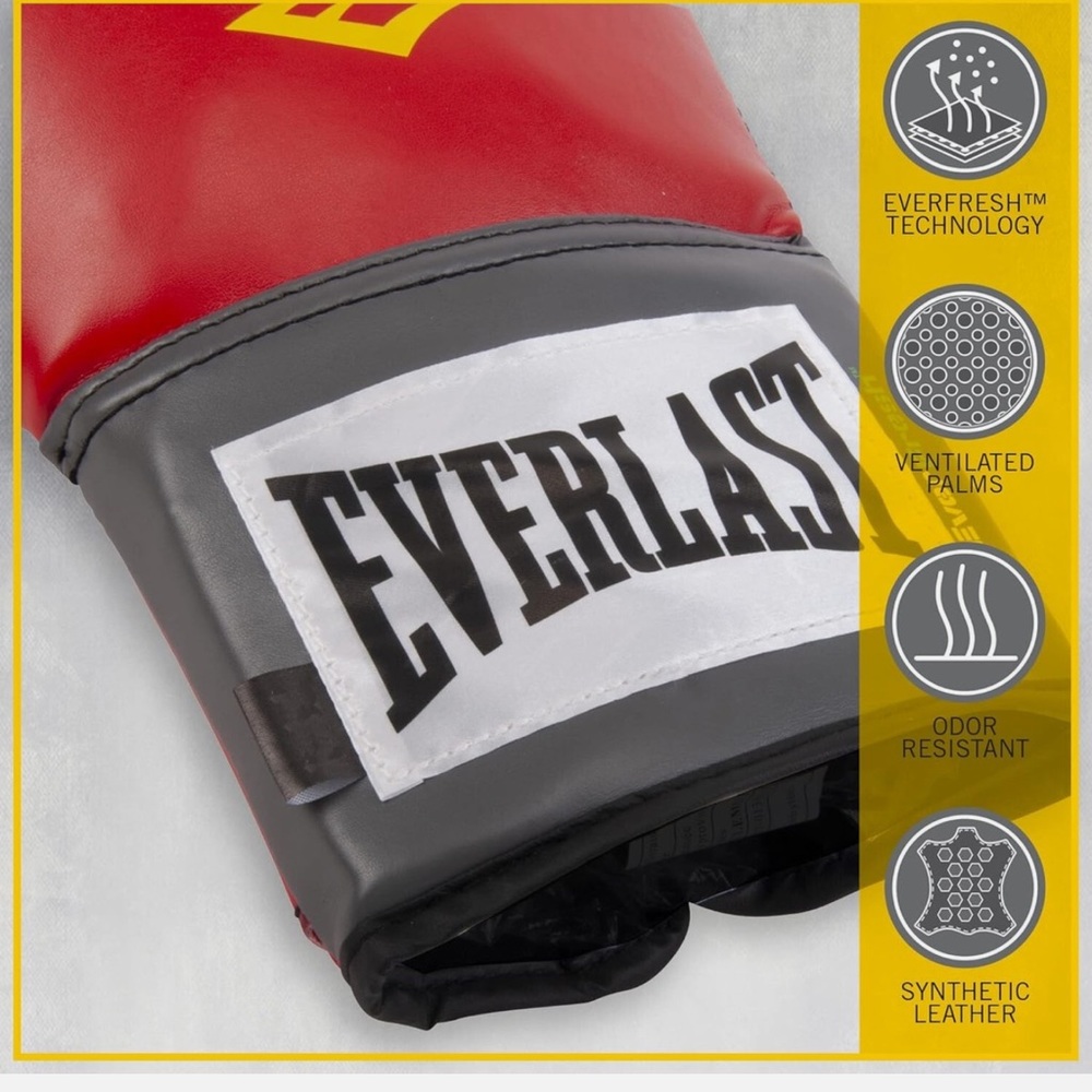 Everlast Pro Style Elite Training Gloves Red 12 oz Boxing Workout Gloves BUNDLE - Picture 3 of 16